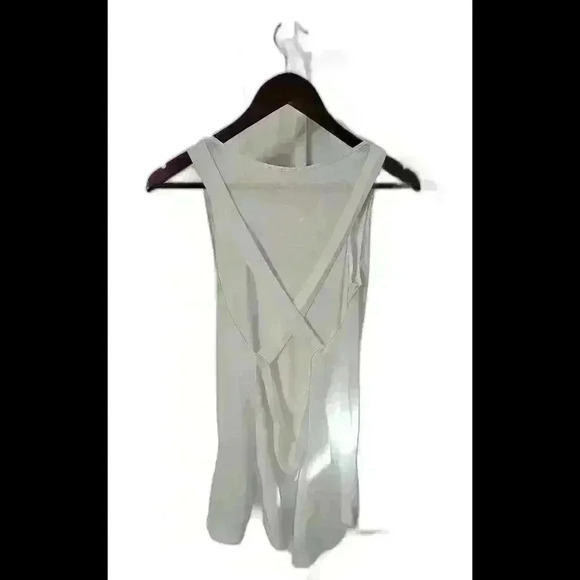 Elegant Draped Back White Tank Top - Picture 2 of 2